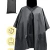 Regenponcho / Fietsponcho Herbruikbaar Voor Volwassenen ( Dames En Heren ) - 200x110cm - 100% Ripstop Polyester - Zwart -Buitenkampeeruitrusting 937x1200 2