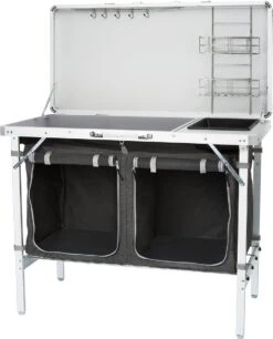 Campart Campingkeuken KI-0757 – Complete Keuken En Campingkast – Opvouwbaar En Inclusief Draagtas - Grijs -Buitenkampeeruitrusting 969x1200 1